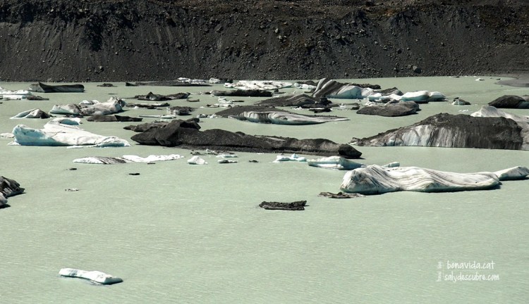 Llac Tasman amb troços de gel surant