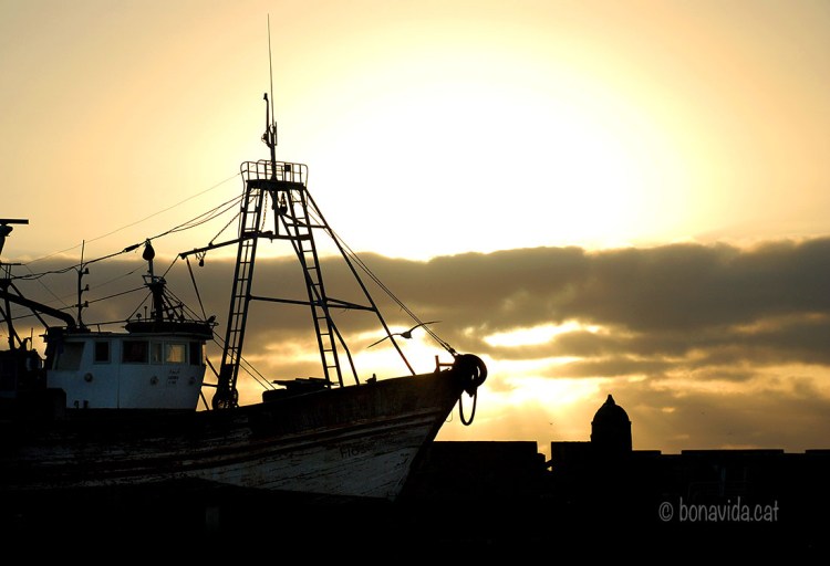 marroc essaouira vaixell al capvespre