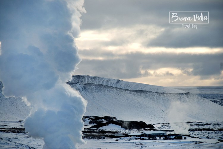 Zona geotermal de Námafjall Hverir. Abans d'arribar a Reykjahlid