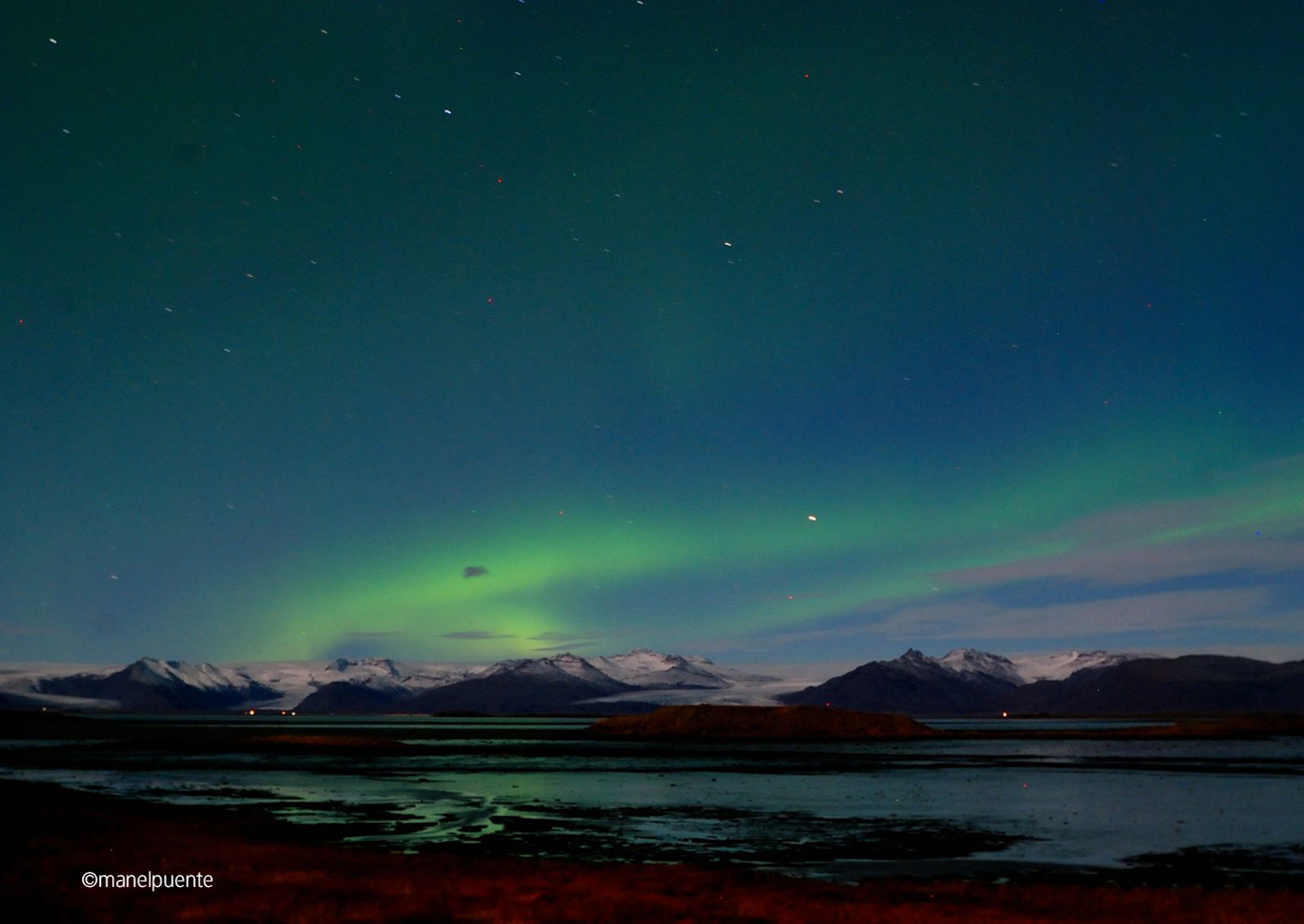Aurora boreal al poble de Höfn