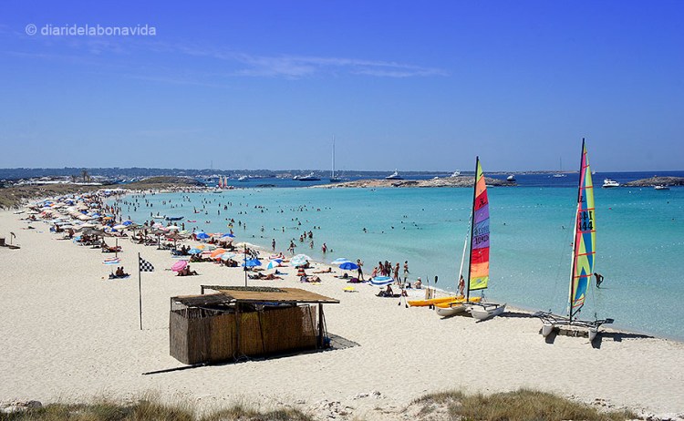 La platja de Ses Illetes és una de les més visitades de l'illa