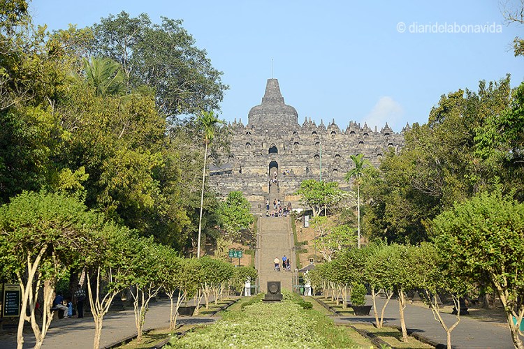 Per pujar al Borobudur calen unes bones cames