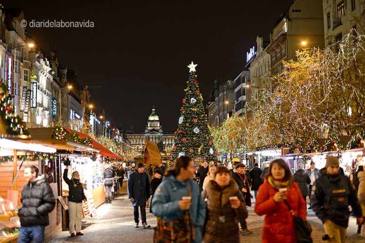 Plaça de Wenceslao amb decoració nadalenca