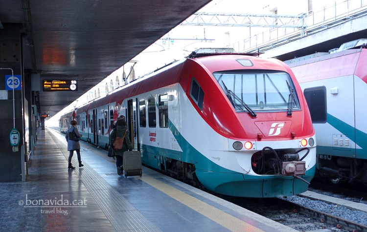 Fem servir l'opció del Tren Leonardo Express per arribar de l'aeroport al centre